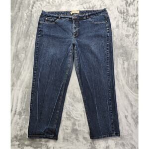 JMS Jeans Womens 24W SHORT Blue Dark Wash Stretch Classic Denim Straight Leg